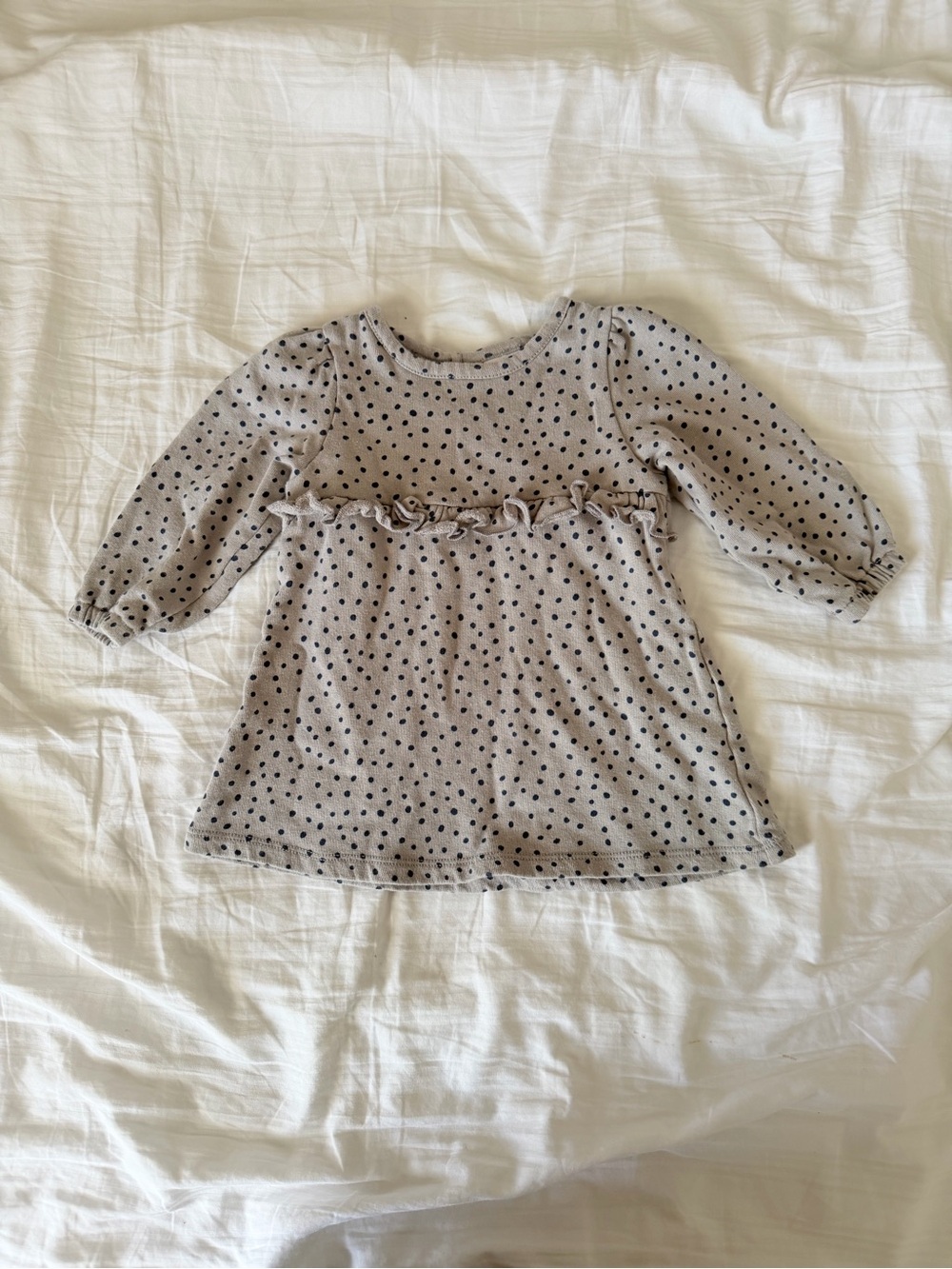 Infant Long Sleeve Polka Dot Ruffle Tunic